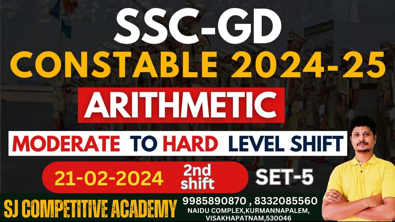 21/02/2024 shift 2 SSC GD PREVIOUS YEAR QUESTION PAPER | SSC GD ARITHMETIC CLASSES | FREE CLASSES