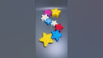 Colorful Stars ⭐️ Falling Beads ASMR Oddly Satisfying Relaxing #asmr #marblerunbb #fallingbeads