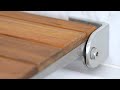 SlimLine Natural Teak Wood Wall Mount Folding Shower Seat Bench