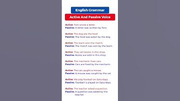 Active And Passive Voice | Learn English #shorts  #englishgrammar