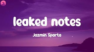 Jazmín Sparta - leaked notes (Lyrics)