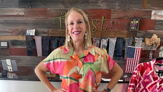 Pink and Orange Pattern Blouse