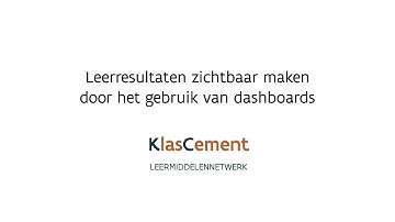 Leerresultaten zichtbaar maken door het gebruik van dashboards