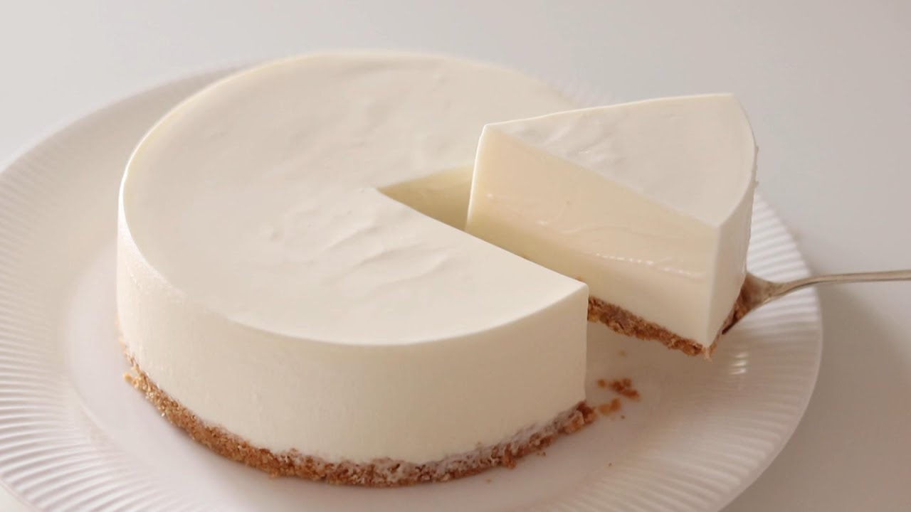 【クリームチーズ無し！】混ぜて冷やすだけ♪水切りヨーグルトで簡単レアチーズケーキの作り方/no-bake cheesecake recipe