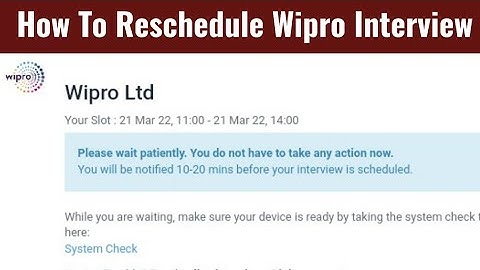 How to Reschedule Wipro Interview