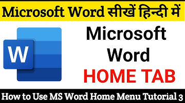 Microsoft Word (Home Menu )Tutorial (हिंदी) - Complete MS-Word Tutorial 2023 for Beginners