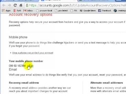 How to change mobile number in gmail - YouTube