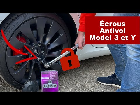 Écrous antivol pour Tesla Model 3 et Y - Protégez vos roues !