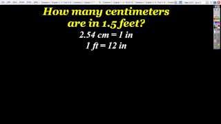 Chapter 1 conversion cm to ft 2 factors