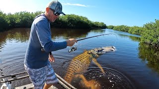 Giant Alligator Steals our Fish! (3 Days in the Everglades Catching and Cooking)