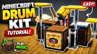 How to Build the BEST Drum Kit in Minecraft! (Easy Tutorial) 🥁