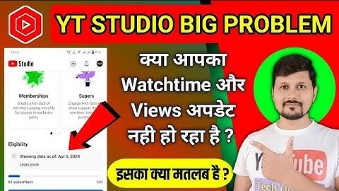 Yt Studio Big Problem | Showing data as of: Apr 6, 2024 | YouTube New Update
