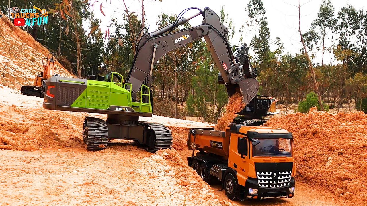 RC Construction Site with Huina 1593 Double E, Wltoys Construction Cars Trucks 4 Fun YouTube