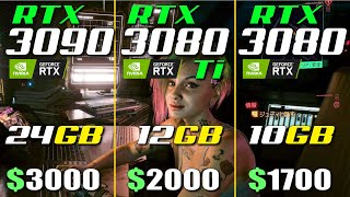 RTX 3090 vs. RTX 3080 Ti vs. RTX 3080 | Test in 4K
PNY GeForce RTX 3090 24GB XLR8
EVGA GeForce RTX 3080 FTW3 ULTRA 10GB
Gigabyte GeForce RTX 3080 Ti Gaming 12GB
intel Core i7-10700K
MSI MAG Z490 TOMAHAWK
Samsung 970 EVO Plus SSD 1TB
Corsair RM850x White 80PLUS Gold 850W
RAM: 32GB (2x16) DDR4 3600MHz CL16
CPU Cooler: Corsair iCue H150i RGB PRO
Games : 4K / Ultra
Days Gone 0:00
Resident Evil Village 1:05
Shadow of the Tomb Raider 2:13
Assassins Creed Valhalla 3:19
Cyberpunk 2077 4:24
Horizon Zero Dawn 5:30
Hitman 3 6:35
Red Dead Redemption 2 7:40 RTX 3090 vs. RTX 3080 Ti vs. RTX 3080 | Test in 4K