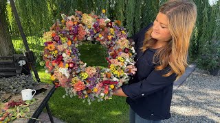 Harvesting Flowers to Make Into a Dried Flower Wreath! 🌻✂️🥀 // Garden Answer