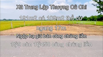 Nhà đất củ chi | giá rẻ | giới thiệu | Lô đất mặt tiền đường nhựa thông 191m2 sẵn có 109m thổ cư