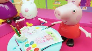 Peppa Pig joue à des jeux dans le groupe de jeu ! Vidéos avec des jouets pour les tout-petits