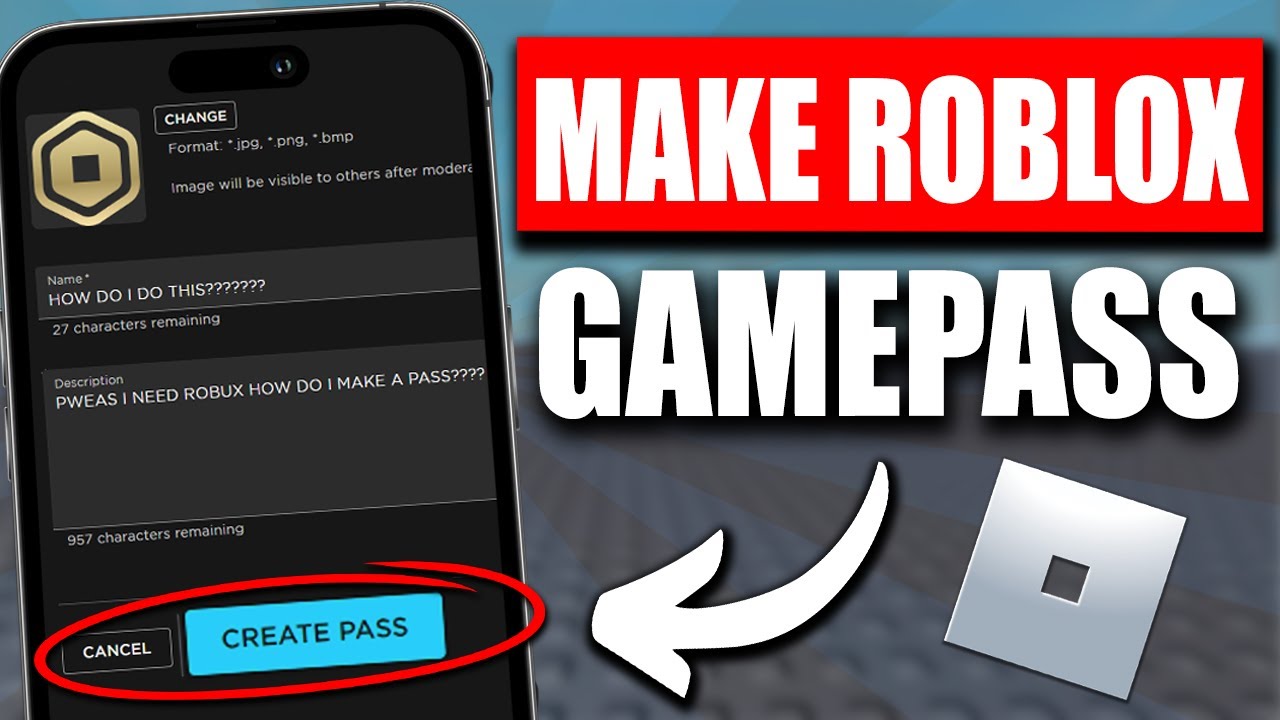 How to make roblox gamepass on mobile (2023) 