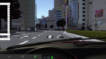 Autoware in Simulated Akihabara car inside view.