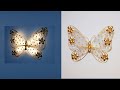 MARIPOSA DORADA CON LUCES. Golden butterfly with lights