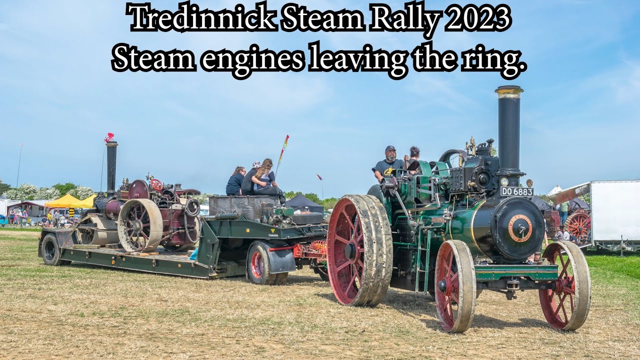 Tredinnick Steam Rally 2023 (Steam engines leaving the ring) - YouTube