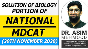 Solution of Biology Portion of National MDCAT (29th November 2020)