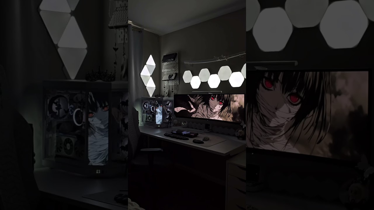 Dark Aesthetic PC Setup | Black & White Desk Inspiration 🖤✨