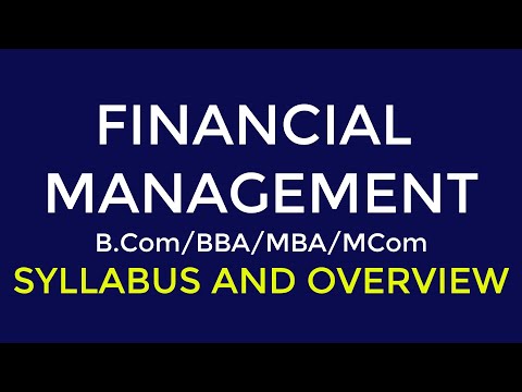 Financial Management Syllabus Overview