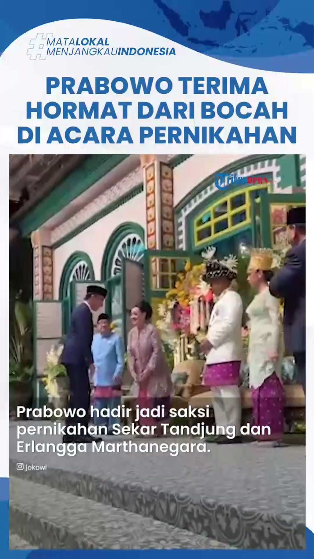 Momen Haru Presiden Prabowo Terima Hormat dari Anak Kecil di Acara Pernikahan Putri Akbar Tandjung