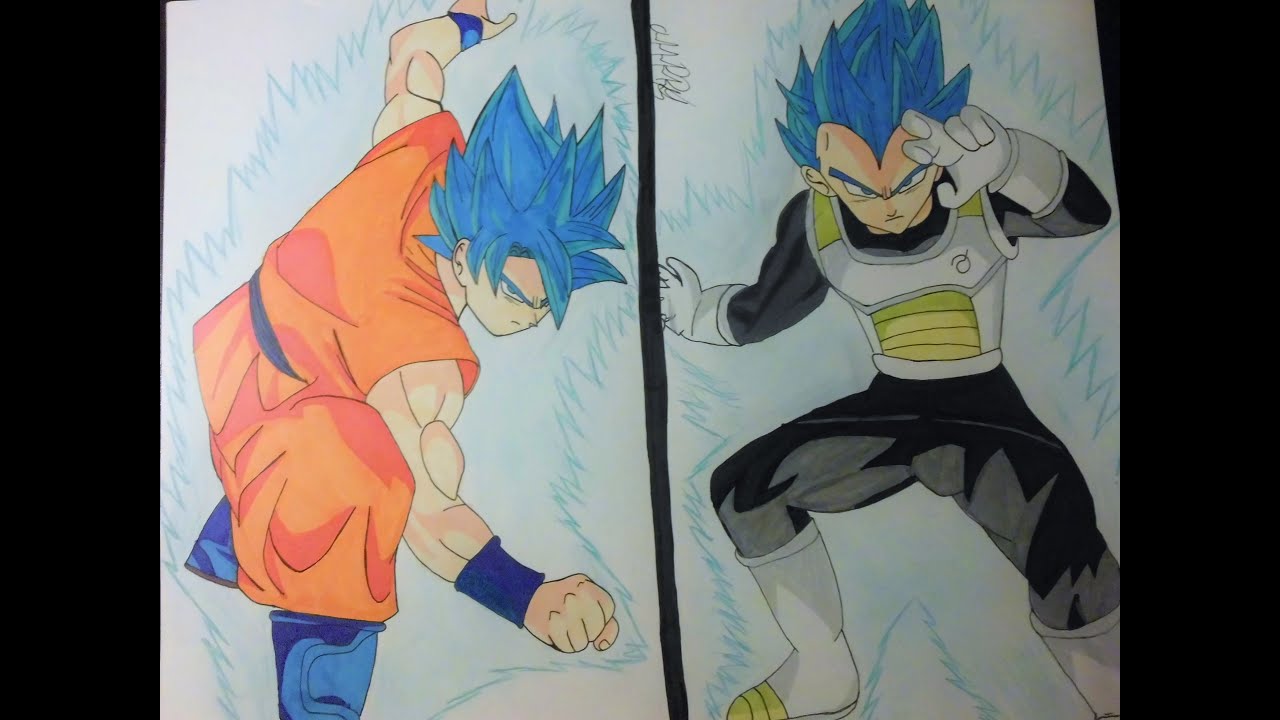 Como Dibujar a Goku vs Vegeta en ssjgssj/How to Draw Goku vs Vegeta in