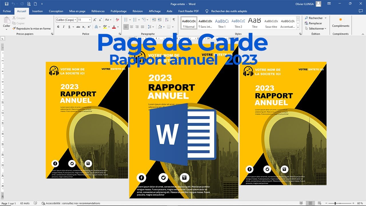 Jolie Page De Garde Sur Word www.youtube.com