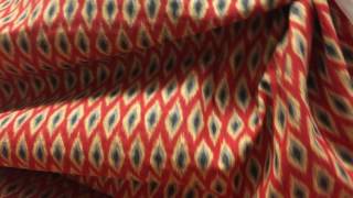 Waverly Inspirations "Ikat Diamond" Red Drapery Fabric