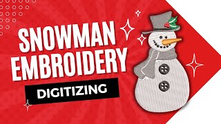 Festive Christmas Snowman Embroidery Design 🎄❄️ | Machine embroidery design digitizing dst,pes,hus