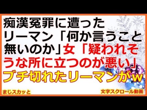 【スカッとする話】痴漢冤罪に遭ったリーマン「何か言うこと無いのか」女「疑われそうな所に立ってるのが悪い」  （まじスカッと）