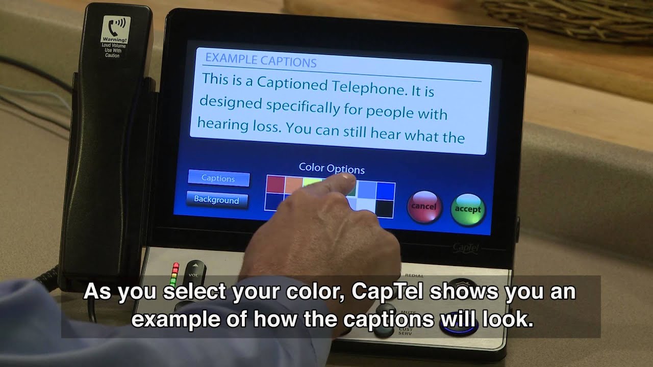 CapTel 2400i: Changing Caption Font Color - YouTube