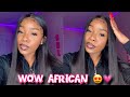 WATCH ME INSTALL THIS BOMB 22inch STRAIGHT WIG 😍 ft. Wow African💕| Bold hold liquid gold 👀