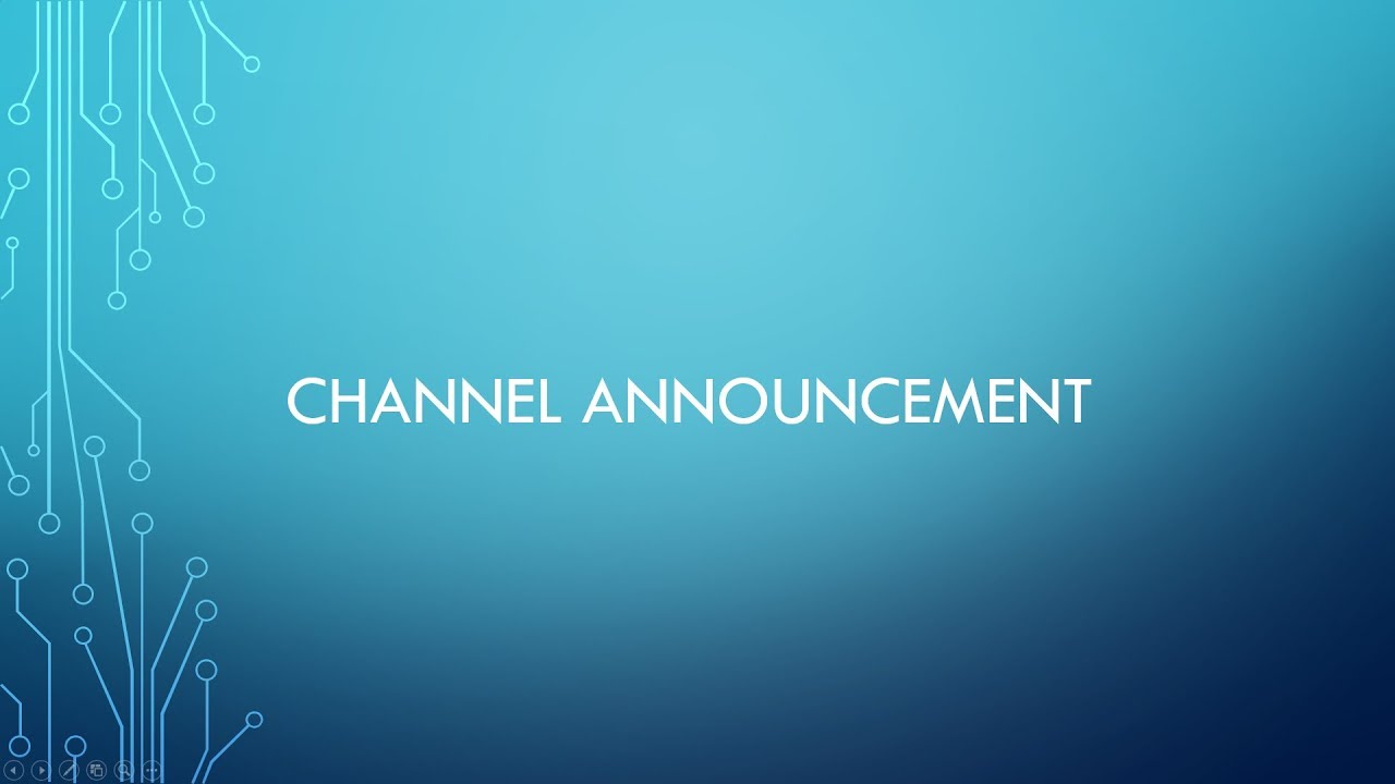 Channel Announcement YouTube
