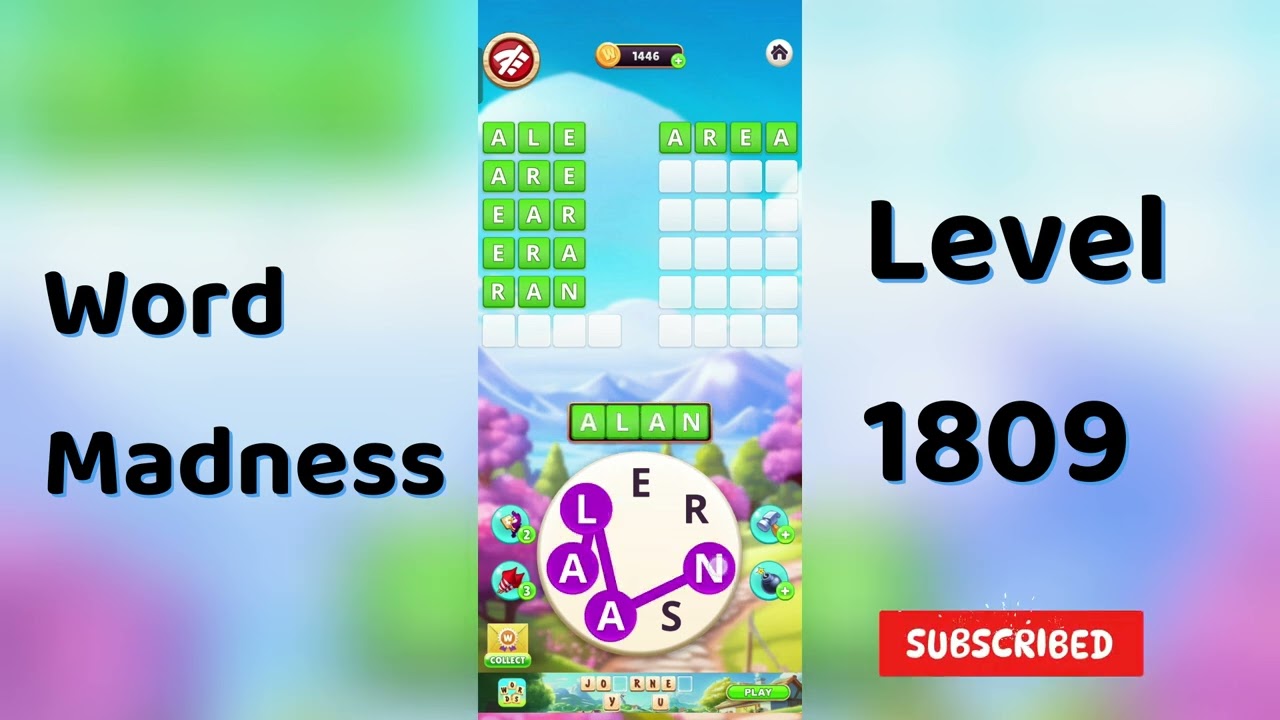 Word Madness Level 1809 Answers 🧠🔥 | All Correct Words Revealed!