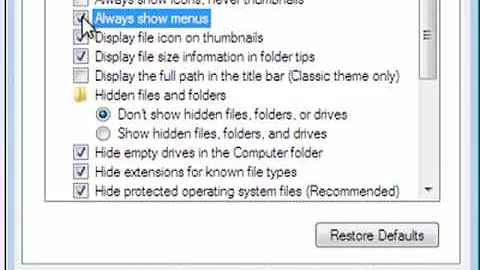 Restore Windows Explorer Toolbar Menu in Windows 7