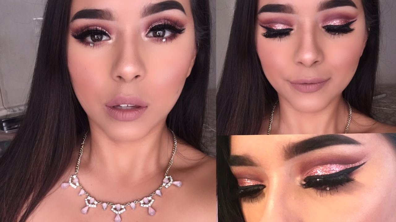 Rose gold cut crease ft Modern renaissance palette | Maquillaje para fiesta♡ | Estrella Fs