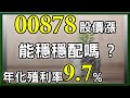 00878漲回來了,配息9.7%還不賴,但還能維持多久,杉本計算給你看