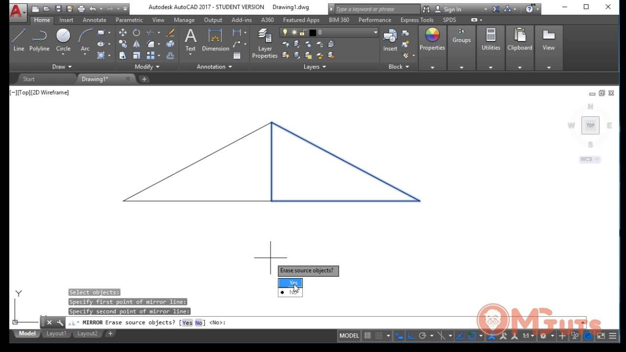 How to use MIRROR tool in Autocad - Free autocad tutorials