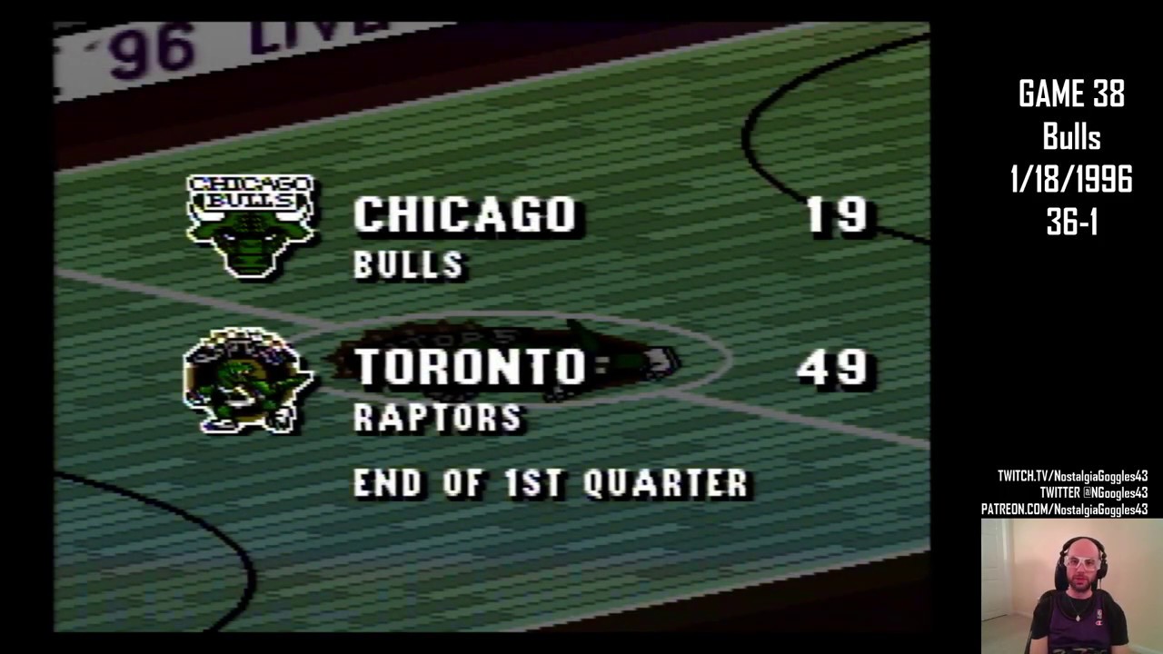 Let's Play NBA Live 96 Game 38 Raptors vs Bulls YouTube