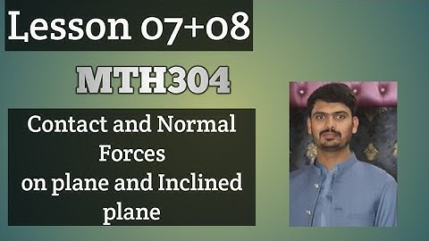 Lesson 07+08 mth304 || Contact forces on plane and inclined planes,