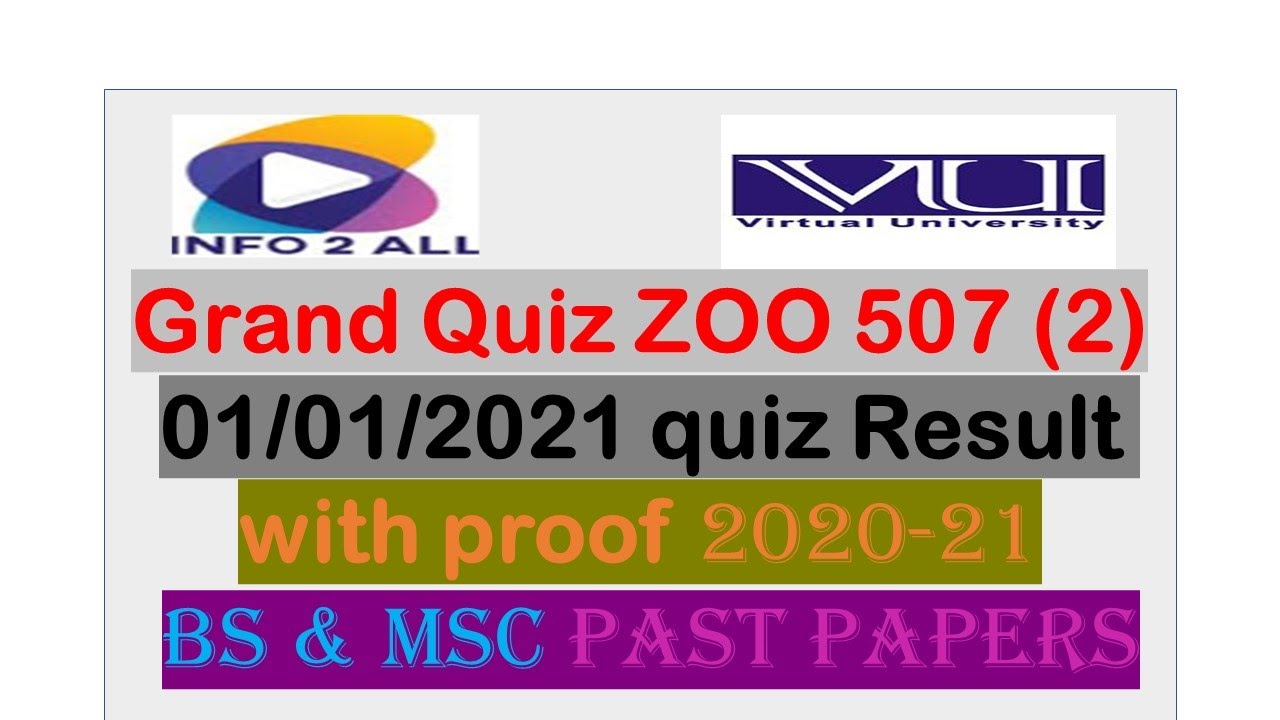 ZOO 507 Grand quiz 2