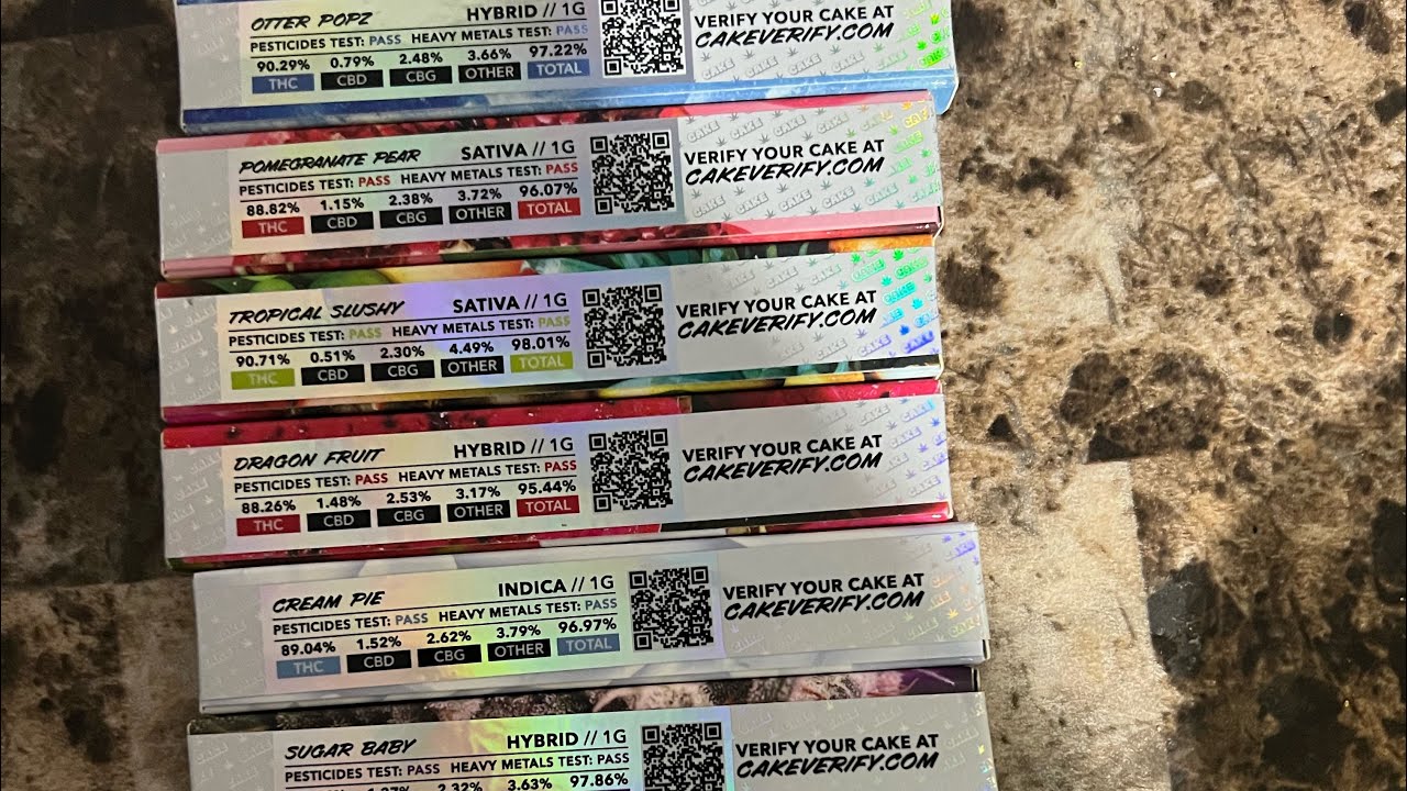 I found 12 New strains of Cake disposables in midland Texas! (gen5 2023 Strains)