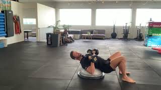 Bosu Ball Dumbbell Press demonstration