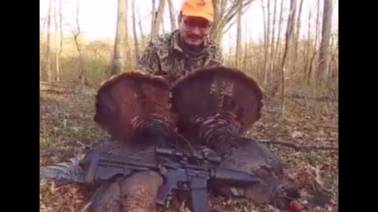 AR 소총으로 최고의 칠면조 사냥, 칠면조 부르기, 2 trophy turkeys hunt 트로피 톰 다운. 꿩 사냥 보다 재미