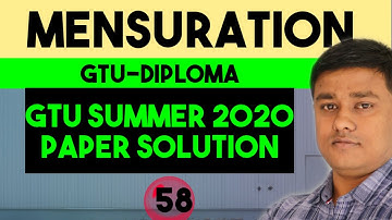 (Lec-58)Mensuration/GTU Summer 2020 paper solution