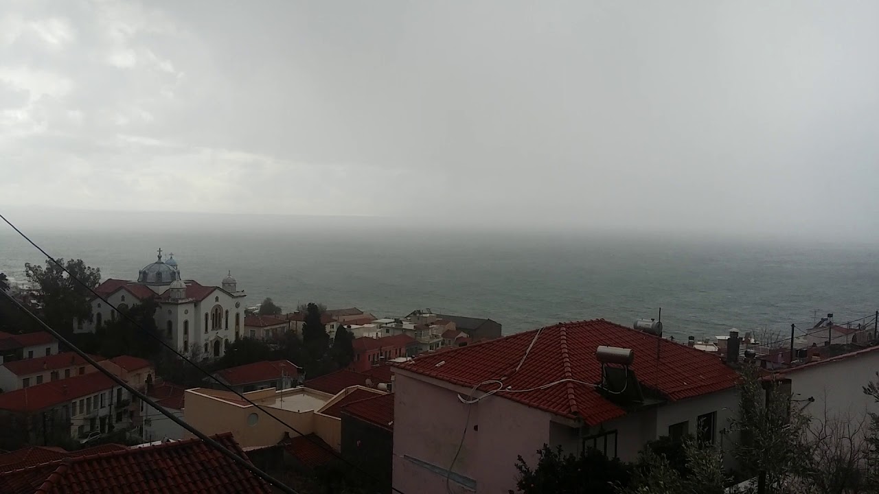 Winter rain in Aegean sea
